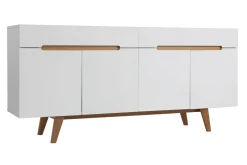 Miliboo Sideboard Skandinavienstil Weiß glänzend und Esche 180 cm MELKA* Sideboards