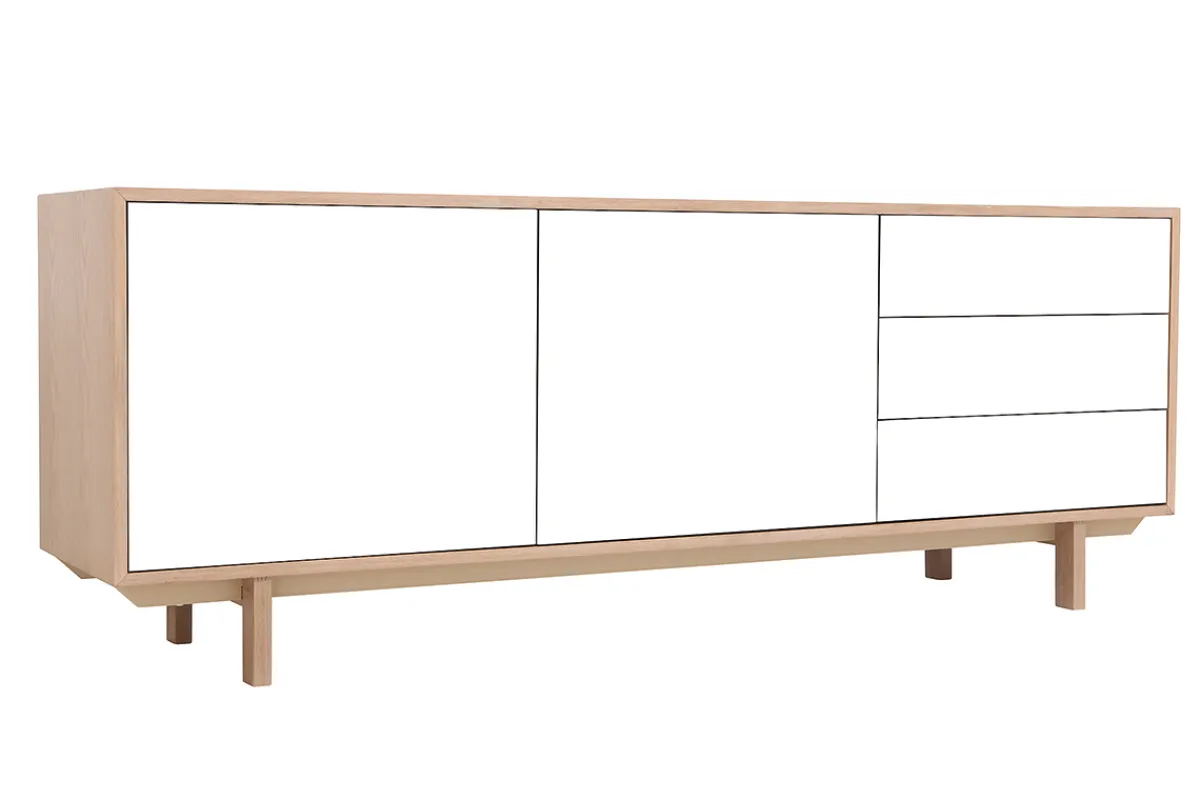 Miliboo Sideboard skandinavisch Holz Weiß 195 cm SID* Sideboards