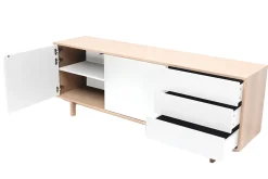 Miliboo Sideboard skandinavisch Holz Weiß 195 cm SID* Sideboards