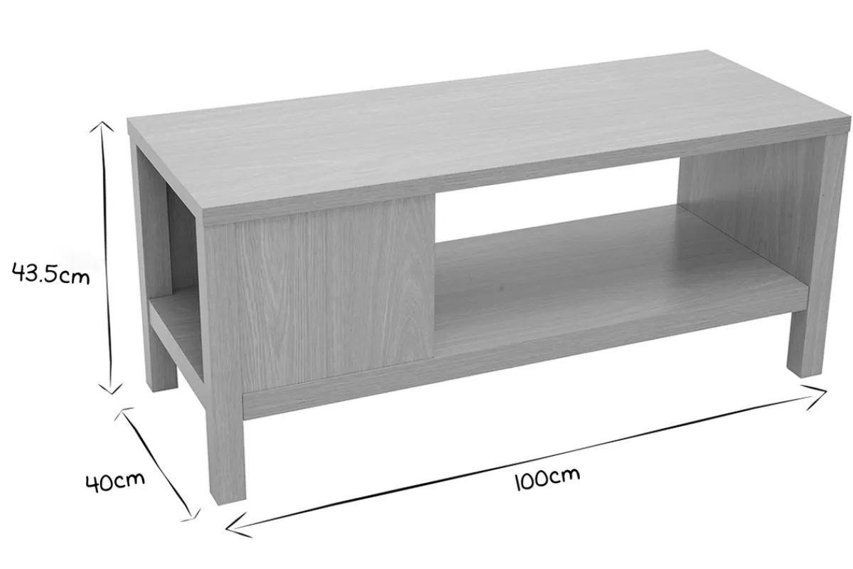 Miliboo Sitzbank in Eiche mit Kissen und offener Nische B100 cm GUMBY* Holzstühle|Bänke