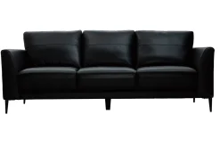 Miliboo 3-Sitzer schwarzes Ledersofa JOPLIN - Büffelleder* Ledersofas