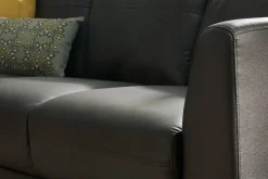 Miliboo 3-Sitzer schwarzes Ledersofa JOPLIN - Büffelleder* Ledersofas
