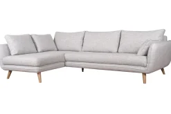 Miliboo 5-Sitzer skandinavisches Ecksofa hellgrau marmoriert CREEP* Ecksofas