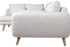 Miliboo 5-Sitzer skandinavisches Ecksofa hellgrau marmoriert CREEP* Ecksofas