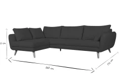Miliboo 5-Sitzer skandinavisches Ecksofa hellgrau marmoriert CREEP* Ecksofas