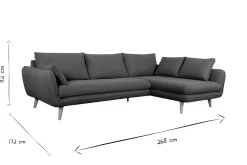 Miliboo 5-Sitzer skandinavisches Ecksofa hellgrau CREEP* Ecksofas