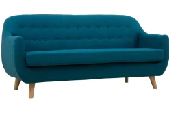 Miliboo 3-Sitzer skandinavisches Sofa mit abnehmbarem Bezug in entenblau und Holz YNOK* Design-sofas