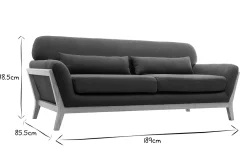 Miliboo 3-Sitzer Sofa mit Holzfüßen in Entenblau skandinavisches Design YOKO* Design-sofas