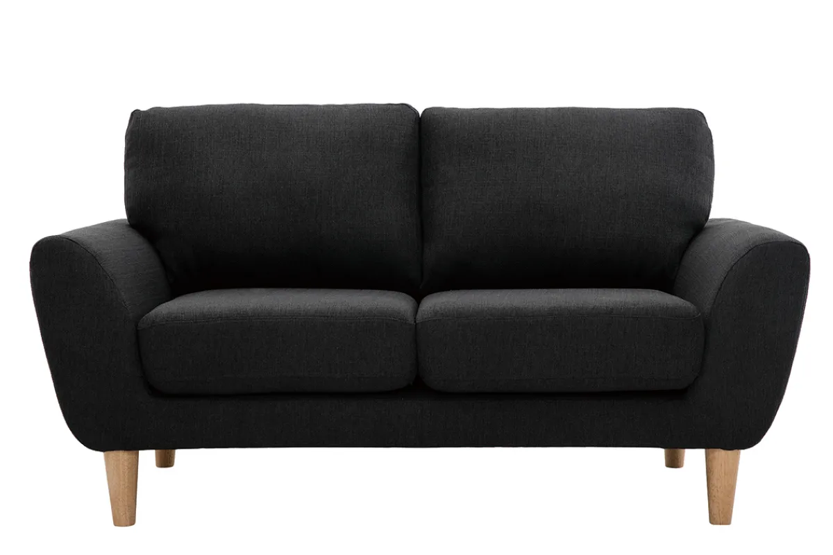 Miliboo 2-Sitzer Sofa mit Stoffbezug in dunkelgrauer ALICE* Design-sofas