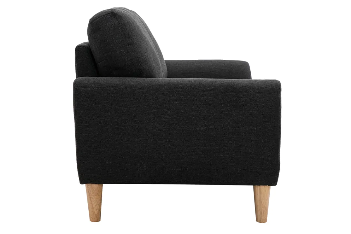 Miliboo 2-Sitzer Sofa mit Stoffbezug in dunkelgrauer ALICE* Design-sofas