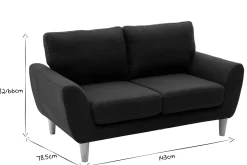 Miliboo 2-Sitzer Sofa mit Stoffbezug in dunkelgrauer ALICE* Design-sofas