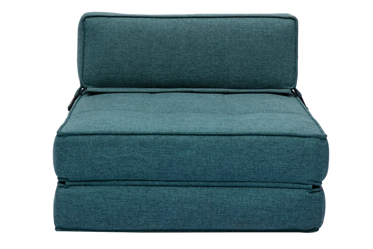 Miliboo 1-Sitzer-Schlafsessel in entenblauem Stoff KATY* Schlafsessel