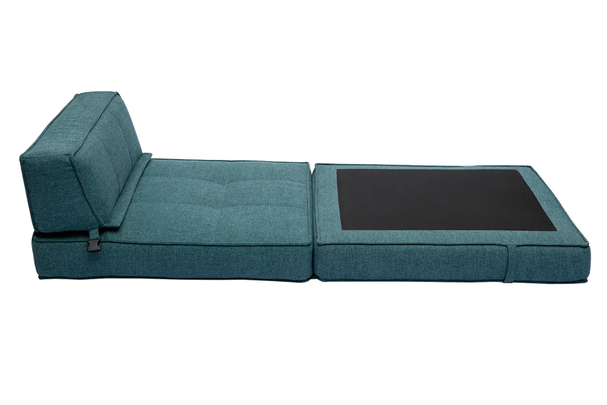 Miliboo 1-Sitzer-Schlafsessel in entenblauem Stoff KATY* Schlafsessel