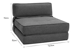 Miliboo 1-Sitzer-Schlafsessel in entenblauem Stoff KATY* Schlafsessel
