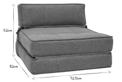 Miliboo 1-Sitzer-Schlafsessel in grauem Stoff KATY* Schlafsessel
