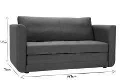 Miliboo 2-Sitzer-Schlafsofa in entemblauem Stoff LEON* Schlafsofas