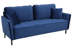 Miliboo 3-Sitzer-Sofa aus blauem Samt BEKA* Design-sofas