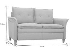 Miliboo 2-Sitzer-Sofa aus hellgrauem Stoff CLIFF* Design-sofas