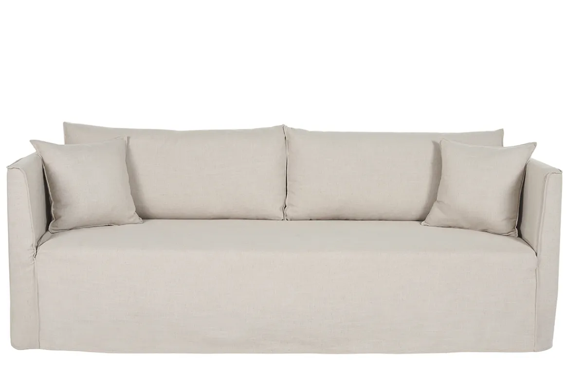 Miliboo 4-5-Sitzer-Sofa mit abnehmbarem Bezug aus beigem Stoff ADELE* Design-sofas