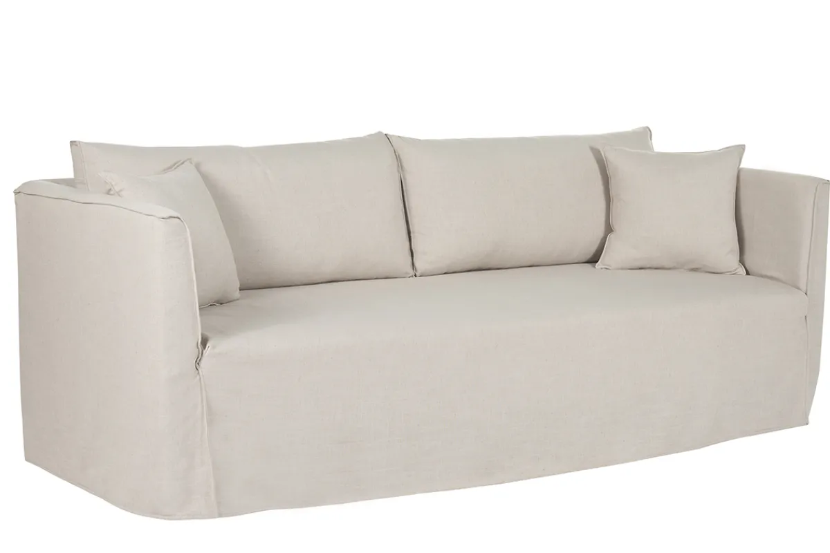 Miliboo 4-5-Sitzer-Sofa mit abnehmbarem Bezug aus beigem Stoff ADELE* Design-sofas