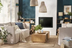 Miliboo 4-5-Sitzer-Sofa mit abnehmbarem Bezug aus beigem Stoff ADELE* Design-sofas