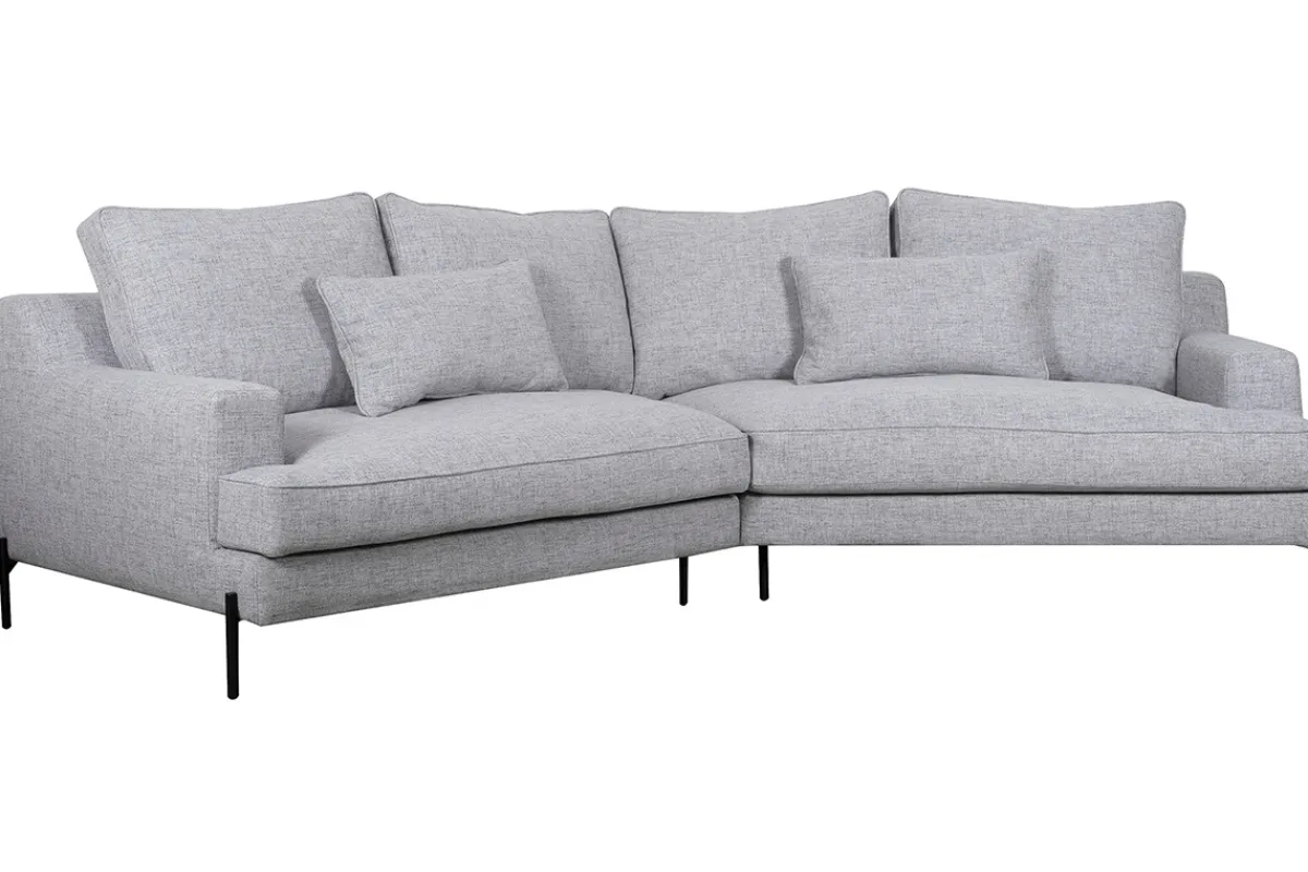 Miliboo 5-sitziges Ecksofa in grau meliert PUCHKINE* Ecksofas