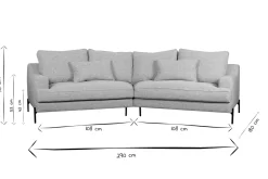 Miliboo 5-sitziges Ecksofa in grau meliert PUCHKINE* Ecksofas