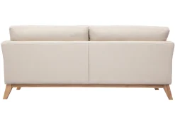Miliboo 3-sitziges skandinavisches Sofa mit beigem abnehmbarem Bezug und Holzfüßen OSLO* Design-sofas