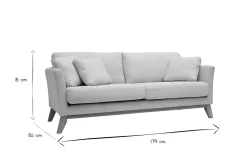 Miliboo 3-sitziges skandinavisches Sofa mit beigem abnehmbarem Bezug und Holzfüßen OSLO* Design-sofas