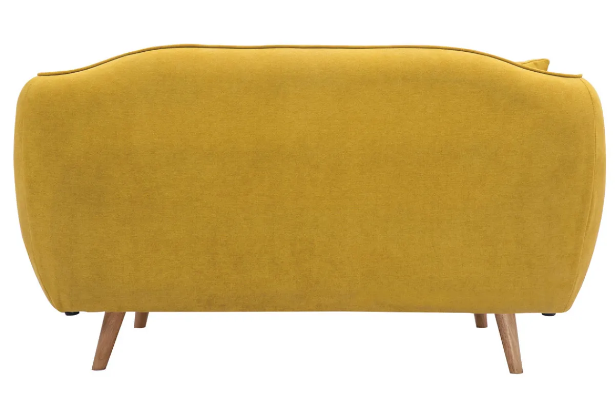 Miliboo Skandinavisch inspiriertes Sofa aus senfgelbem Stoff mit Samt-Effekt Zwei-Sitzer FOLK* Design-sofas