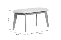 Miliboo Skandinavische Bank aus weißem Stoff mit Bouclé-Wolleffekt und hellem Holz B92 cm ELION* Bänke