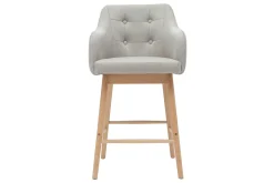 Miliboo Skandinavische Barhocker aus hellgrauem Stoff und Holz H65 cm (2er-Satz) BALTIK* Barhocker