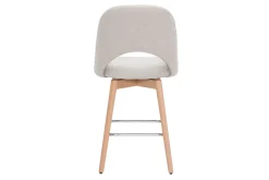 Miliboo Skandinavische Barhocker aus beigem Stoff mit Samteffekt und massivem Hevea H65 cm (2er-Set) COSETTE* Barhocker