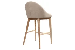 Miliboo Skandinavische Barhocker aus beigem Stoff und massiver Esche H66 cm (2er-Pack) DALIA* Barhocker
