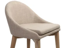 Miliboo Skandinavische Barhocker aus beigem Stoff und massiver Esche H66 cm (2er-Pack) DALIA* Barhocker