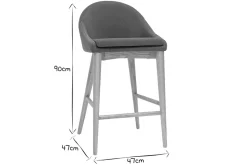 Miliboo Skandinavische Barhocker aus beigem Stoff und massiver Esche H66 cm (2er-Pack) DALIA* Barhocker