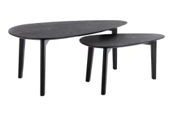 Miliboo Skandinavische Couchtische aus schwarzer Esche (2er-Satz) ARTIK* Couchtische
