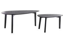 Miliboo Skandinavische Couchtische aus schwarzer Esche (2er-Satz) ARTIK* Couchtische