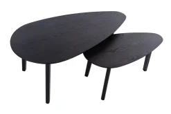 Miliboo Skandinavische Couchtische aus schwarzer Esche (2er-Satz) ARTIK* Couchtische