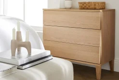 Miliboo Skandinavische Kommode mit 3 Schubladen aus hellem Holz FREDDY* Kommoden|Kommoden