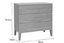Miliboo Skandinavische Kommode mit 3 Schubladen aus hellem Holz FREDDY* Kommoden|Kommoden