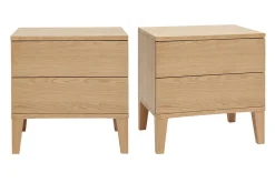 Miliboo Skandinavische Nachttische mit 2 Schubladen aus hellem Holz Eiche B50 cm (2er-Set) FREDDY* Nachttische