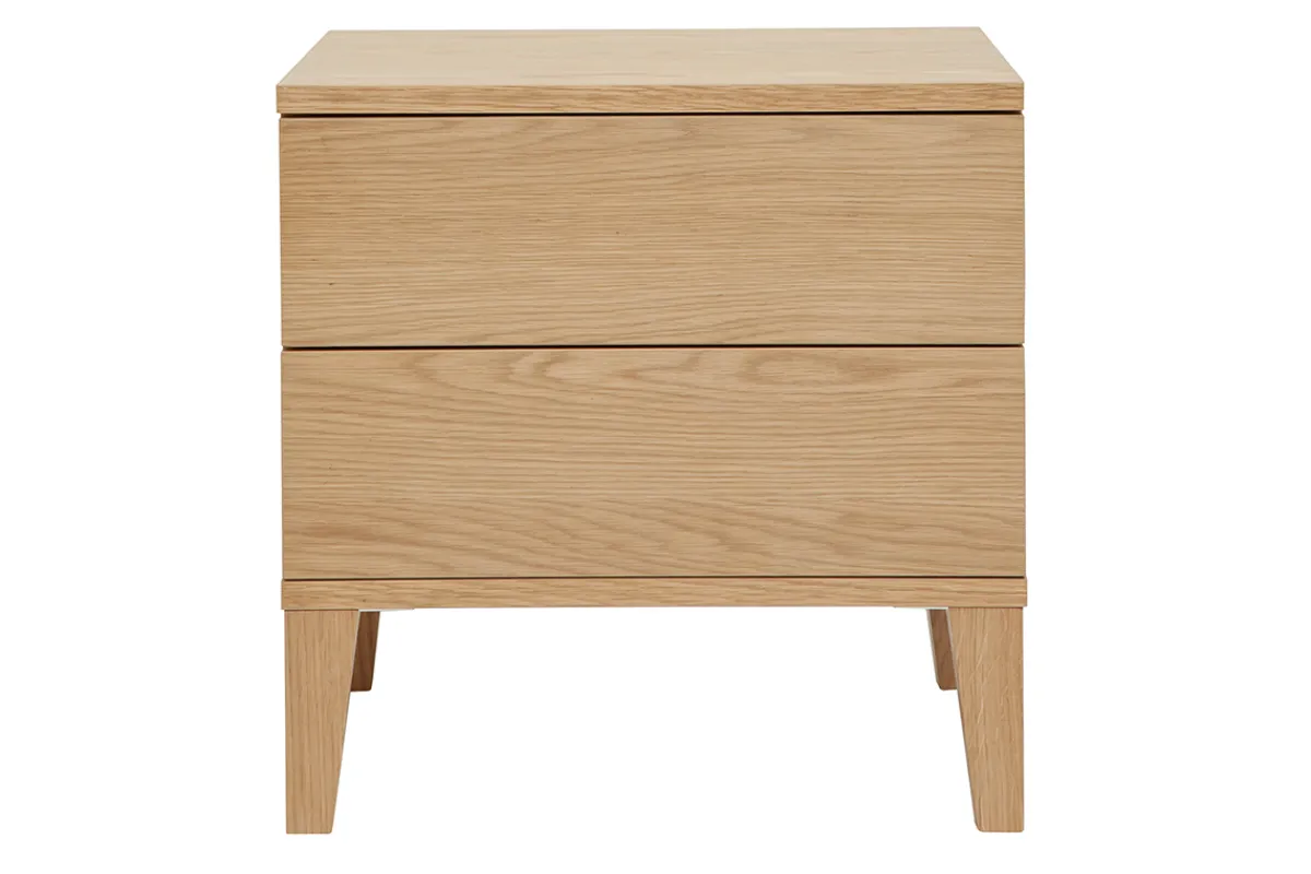 Miliboo Skandinavische Nachttische mit 2 Schubladen aus hellem Holz Eiche B50 cm (2er-Set) FREDDY* Nachttische