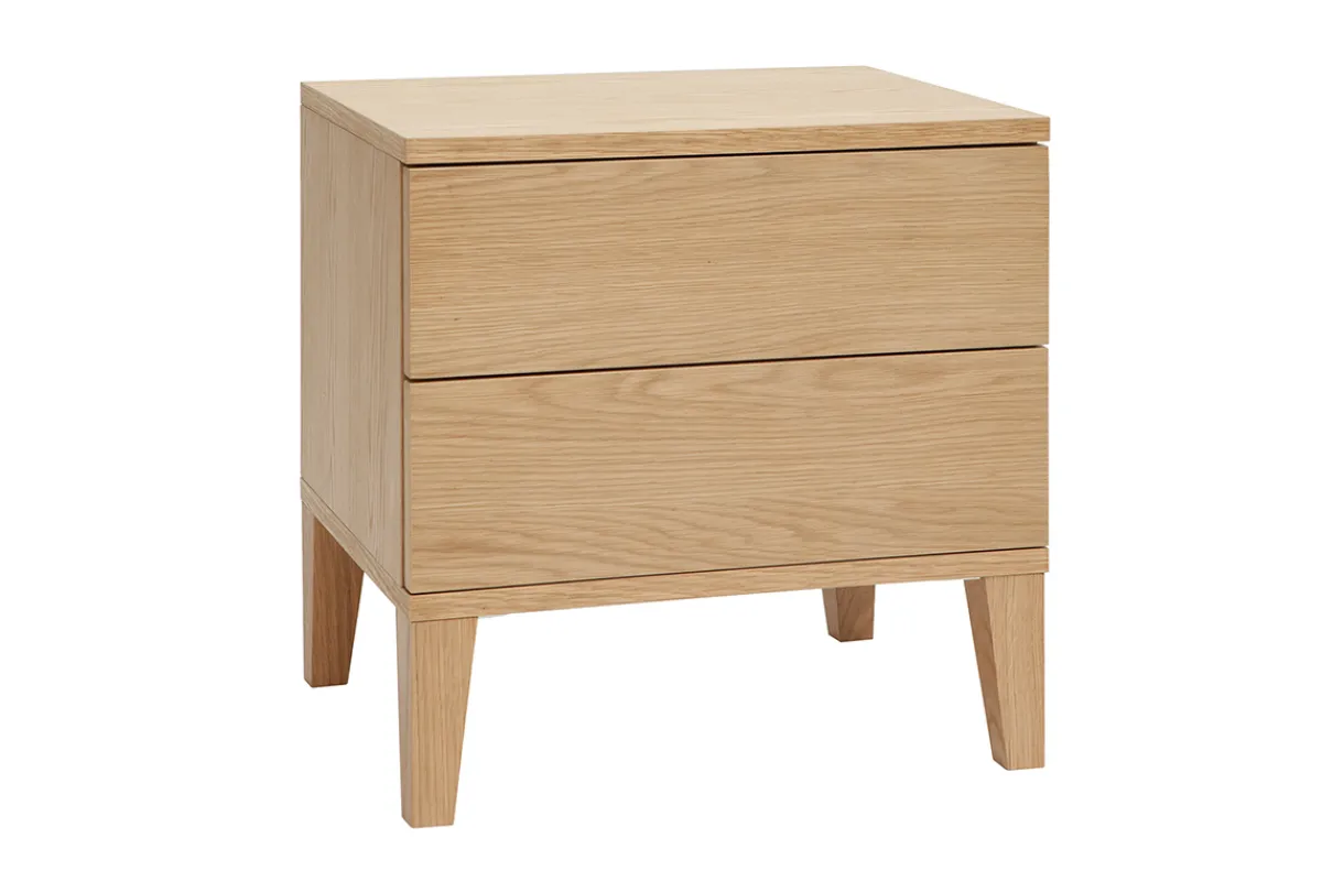 Miliboo Skandinavische Nachttische mit 2 Schubladen aus hellem Holz Eiche B50 cm (2er-Set) FREDDY* Nachttische