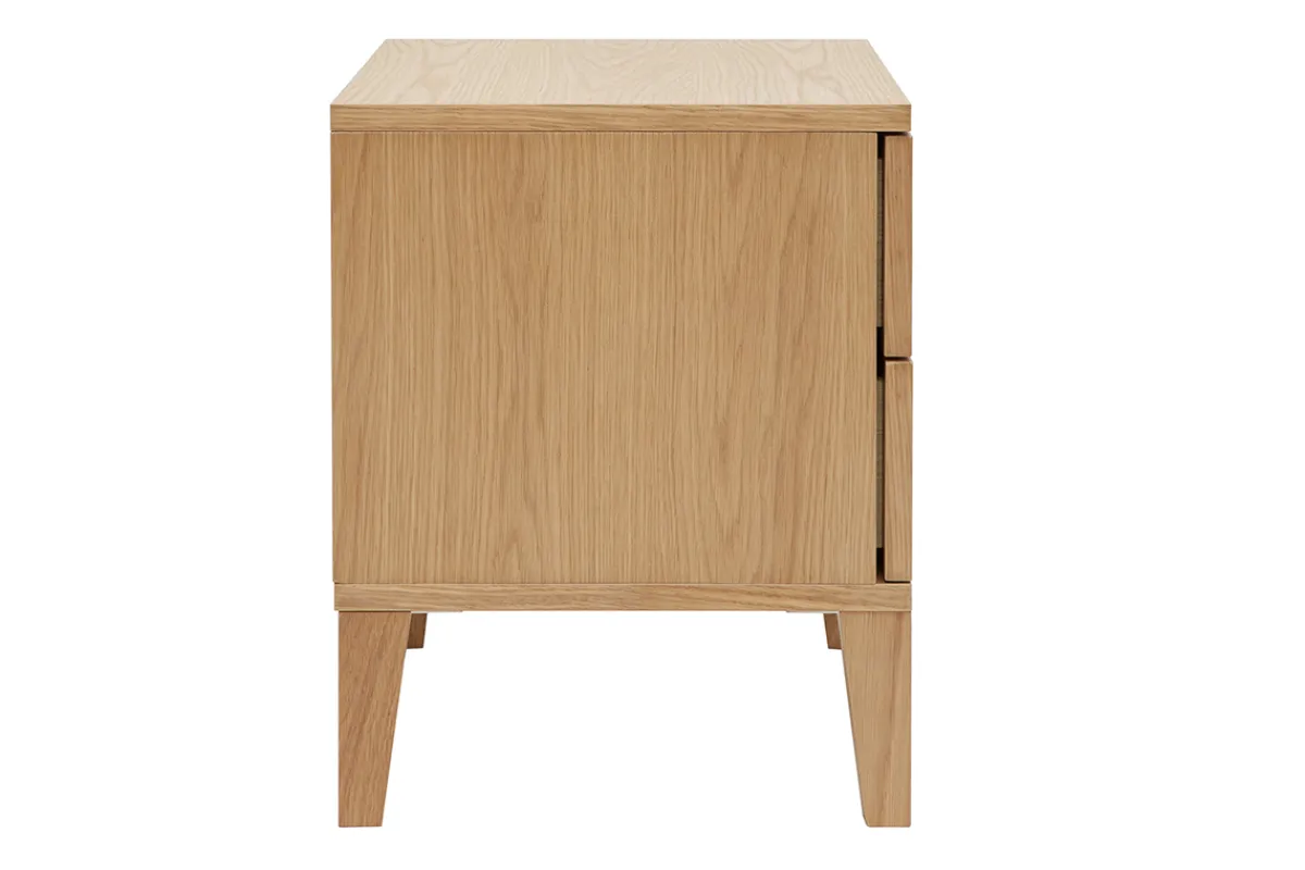 Miliboo Skandinavische Nachttische mit 2 Schubladen aus hellem Holz Eiche B50 cm (2er-Set) FREDDY* Nachttische