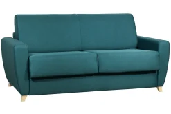 Miliboo Skandinavische Schlafcouch in Entenblau mit Matratze 18 cm GRAHAM* Schlafsofas