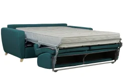 Miliboo Skandinavische Schlafcouch in Entenblau mit Matratze 18 cm GRAHAM* Schlafsofas