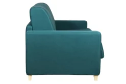 Miliboo Skandinavische Schlafcouch in Entenblau mit Matratze 18 cm GRAHAM* Schlafsofas