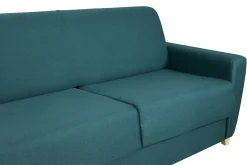 Miliboo Skandinavische Schlafcouch in Entenblau mit Matratze 18 cm GRAHAM* Schlafsofas