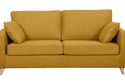 Miliboo Skandinavische Schlafcouch kumingelb mit Matratze Dicke 10 cm 3-Sitzer PAPEL* Schlafsofas